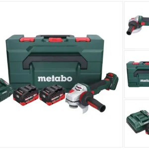Metabo WVB 18 LTX BL 15-125 Szybka akumulatorowa szlifierka kątowa 18 V 125 mm bezszczotkowa + 2x akumulator 8,0 Ah + łado...