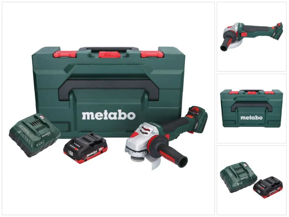 Metabo WVB 18 LTX BL 15-125 Szybka akumulatorowa szlifierka kątowa 18 V 125 mm bezszczotkowa + 1x akumulator 4,0 Ah + łado...