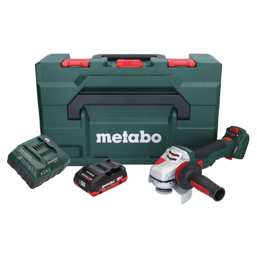 Metabo WVB 18 LTX BL 15-125 Szybka akumulatorowa szlifierka kątowa 18 V 125 mm bezszczotkowa + 1x akumulator 4,0 Ah + łado...