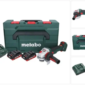 Metabo WVB 18 LTX BL 15-125 Szybka akumulatorowa szlifierka kątowa 18 V 125 mm bezszczotkowa + 2x akumulator 4,0 Ah + łado...