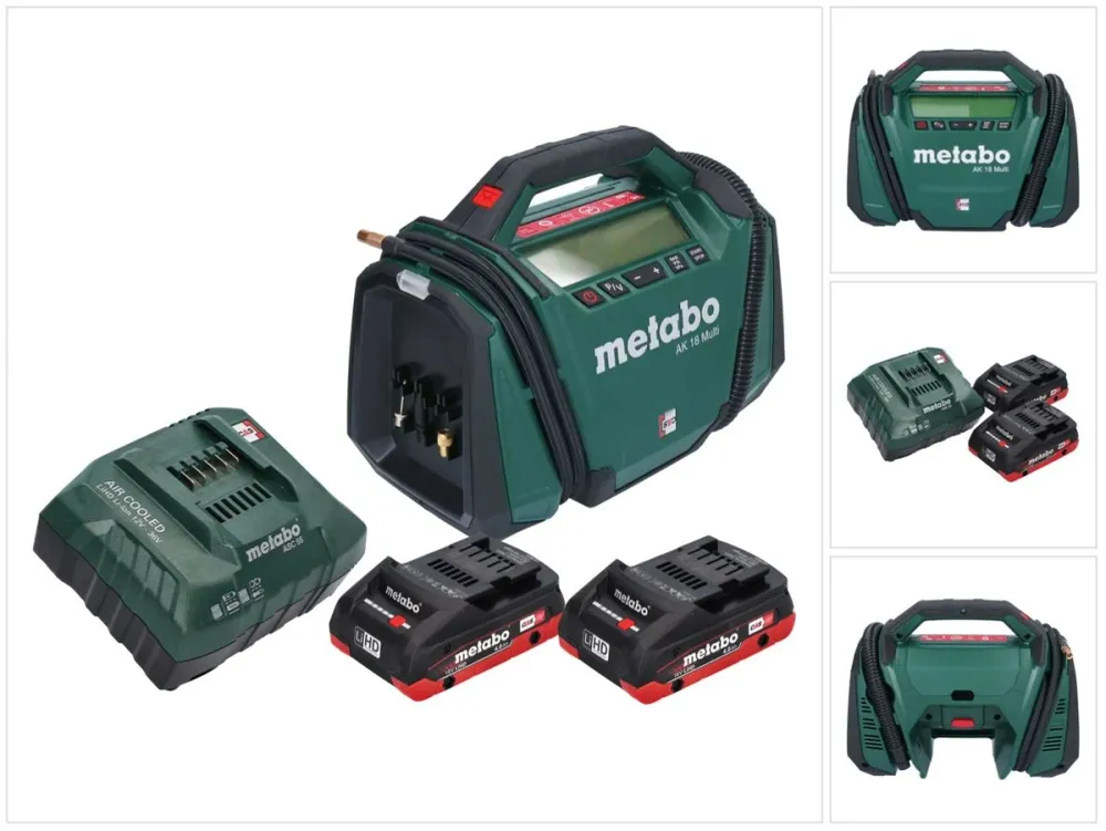 Sprężarka akumulatorowa Metabo AK 18 Multi 18 V 11 bar + 2x akumulator 4,0 Ah + ładowarka