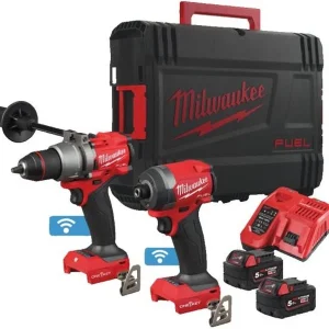 Milwaukee 18V zestaw wiertarko-wkrętarka udarowa ONEPD3 zakrętarka udarowa ONEID3 2 akumulatory