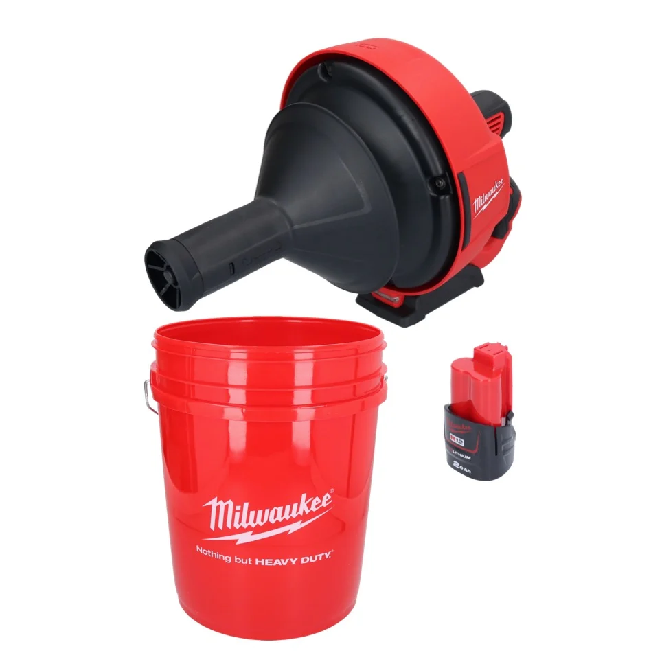 Milwaukee M12 BDC6-201C akumulatorowa wyciorarka do rur 12 V + 1x akumulator 2,0 Ah + spirala + łyżka - bez ładowarki