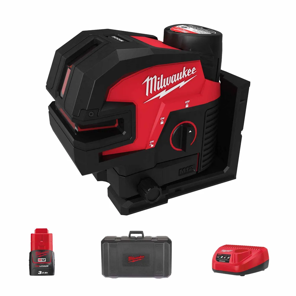 Milwaukee M12 CLL4P-301C 12 V 3 Ah poziom laserowy