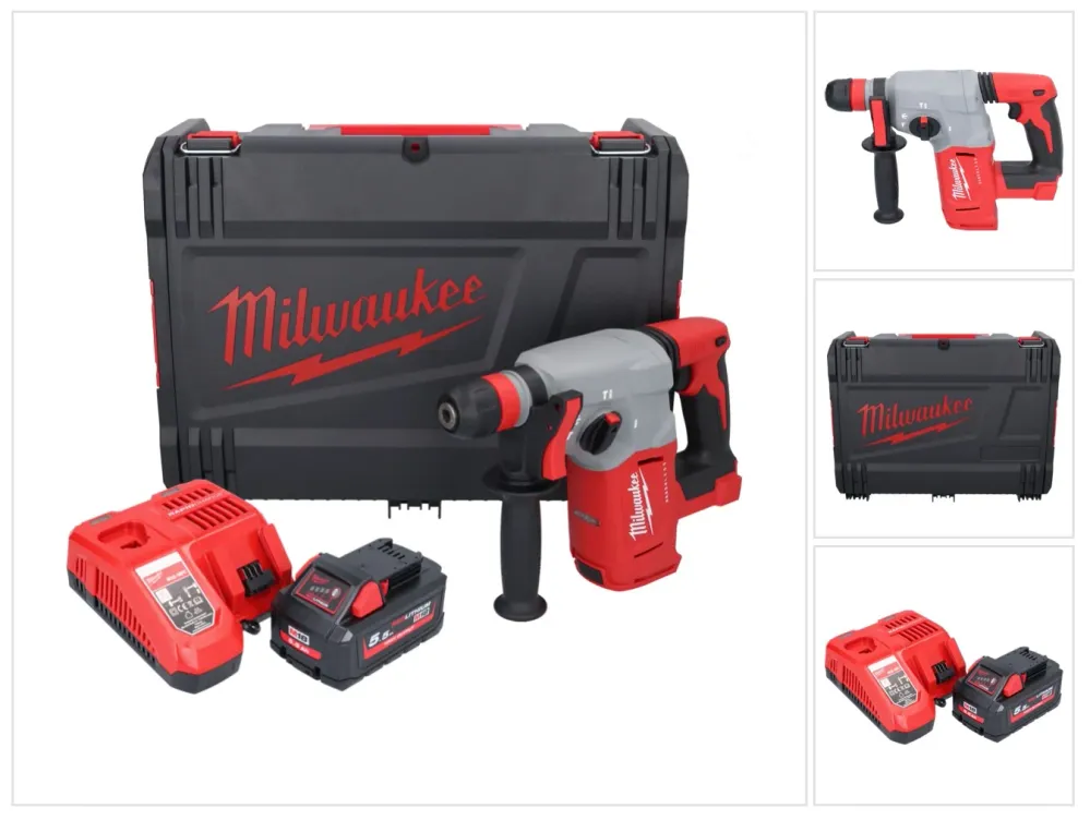 Milwaukee M18 BLHX-551X akumulatorowy młot udarowo-obrotowy 18 V 2,3 J bezszczotkowy + 1x akumulator 5,5 Ah + ładowarka +...