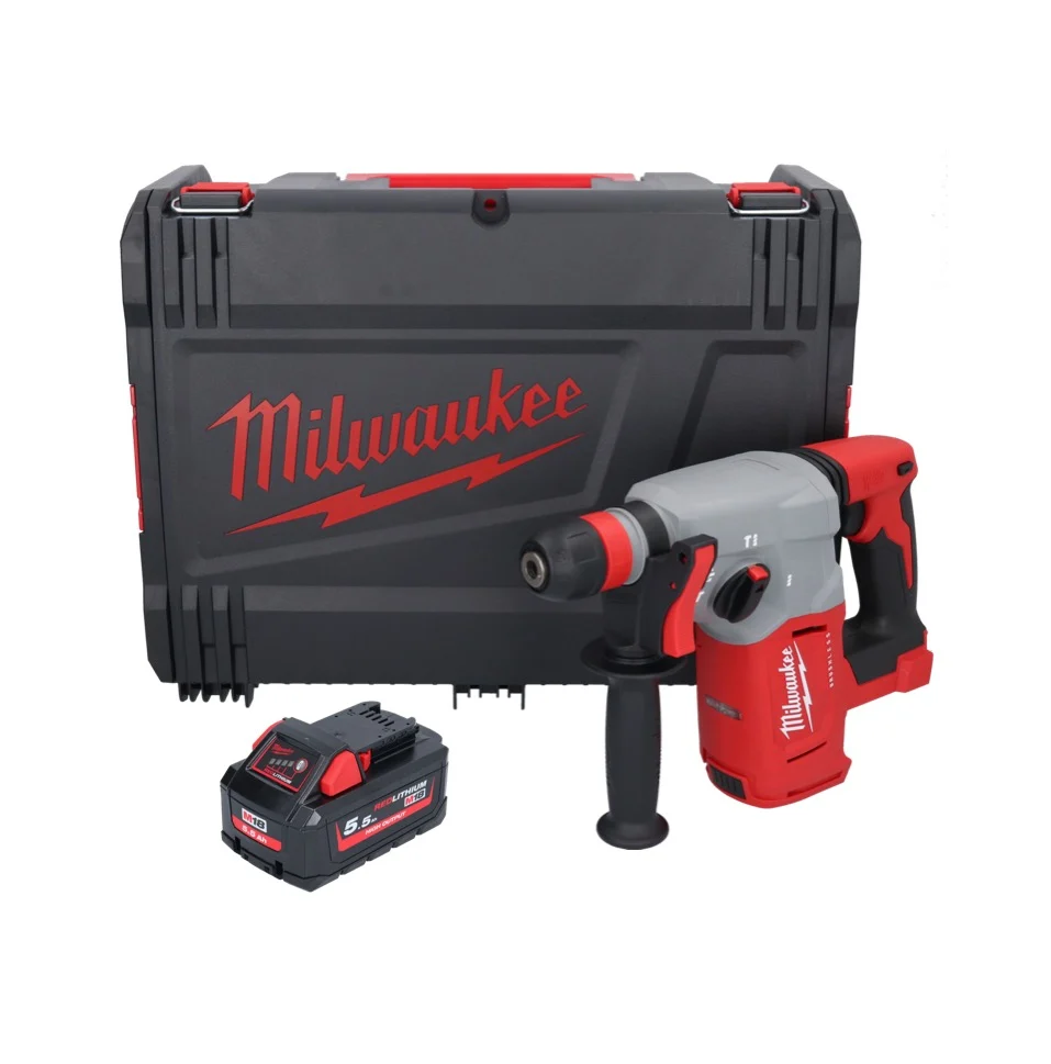 Milwaukee M18 BLHX-551X akumulatorowy młot udarowo-obrotowy 18 V 2,3 J bezszczotkowy + 1x akumulator 5,5 Ah + skrzynka HD...