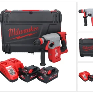 Milwaukee M18 BLHX-802X akumulatorowy młot udarowo-obrotowy 18 V 2,3 J bezszczotkowy + 2x akumulator 8,0 Ah + ładowarka +...