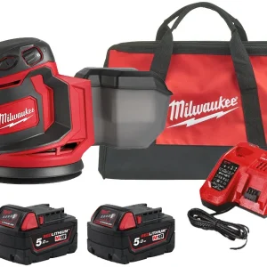 Milwaukee M18 BOS125 bezprzewodowa szlifierka oscylacyjna 125 mm z regulacją prędkości zestaw