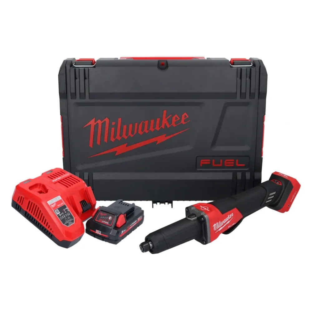 Milwaukee M18 FDGROVPDB-301X akumulatorowa szlifierka prosta 18 V bezszczotkowa + 1x akumulator 3,0 Ah + ładowarka + pudeł...