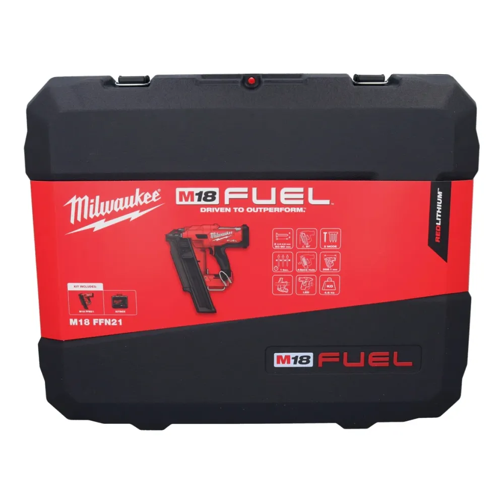 Milwaukee M18 FFN21-401C Gwoździarka akumulatorowa 18 V 50 - 90 mm bezszczotkowa + 1x akumulator 4,0 Ah + ładowarka + walizka