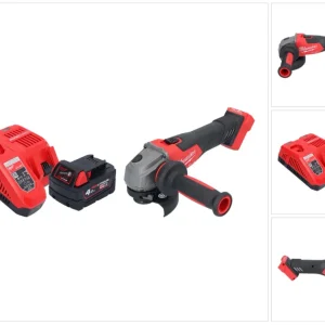 Milwaukee M18 FSAG115X-401 Akumulatorowa szlifierka kątowa 18 V 115 mm bezszczotkowa + 1x akumulator 4,0 Ah + ładowarka