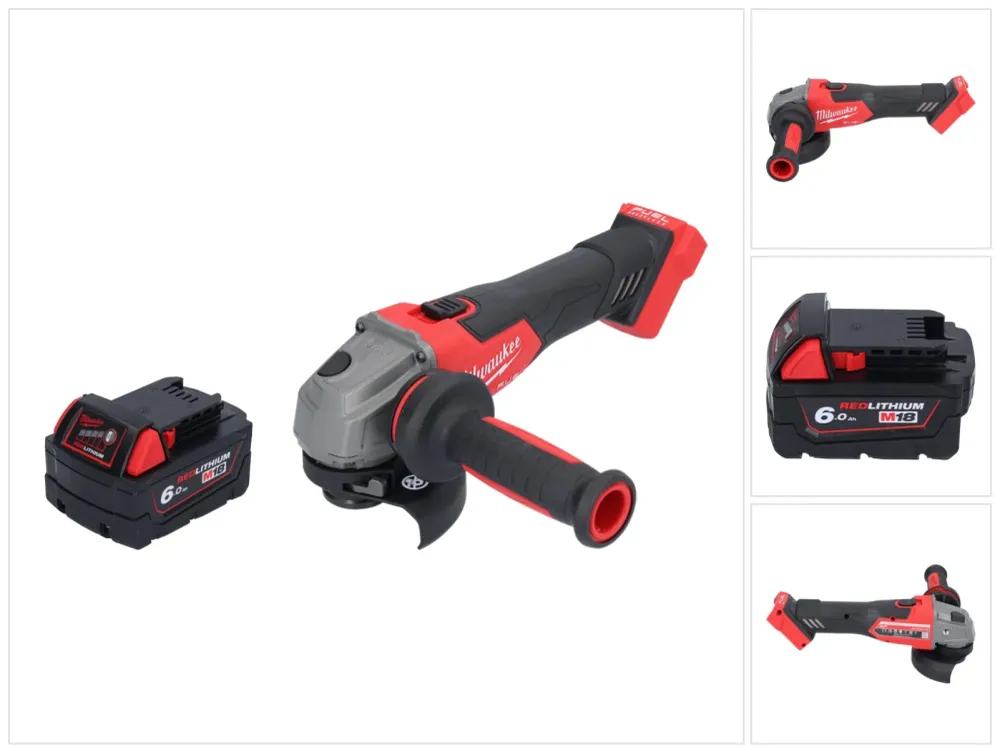 Milwaukee M18 FSAG115X-601 Akumulatorowa szlifierka kątowa 18 V 115 mm bezszczotkowa + 1x akumulator 6,0 Ah – bez ładowarki