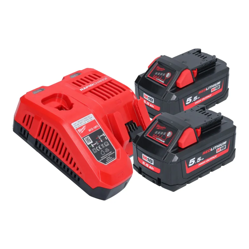 Milwaukee M18 ONEFLT-552X wkrętarka akumulatorowa 18 V 4,8 / 6,4 / 9,53 mm + 2x akumulator 5,5 Ah + ładowarka + pudełko HD