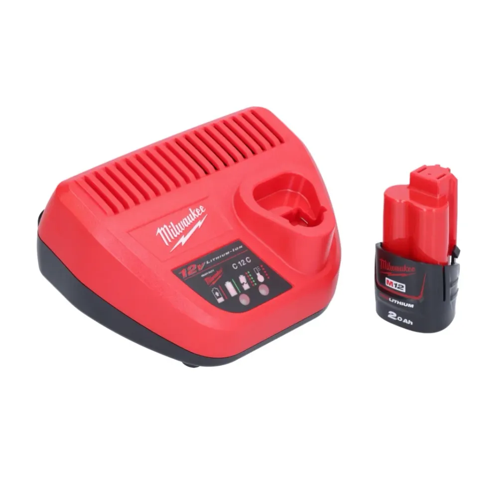 Milwaukee M12 BBL-201 akumulatorowa dmuchawa 12 V + 1x akumulator 2,0 Ah + ładowarka