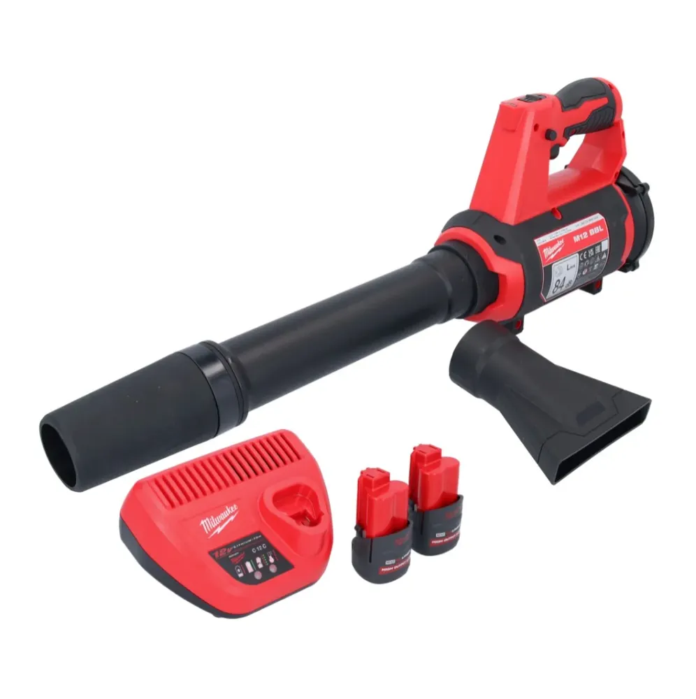 Milwaukee M12 BBL-252 akumulatorowa dmuchawa 12 V + 2x akumulator 2,5 Ah + ładowarka