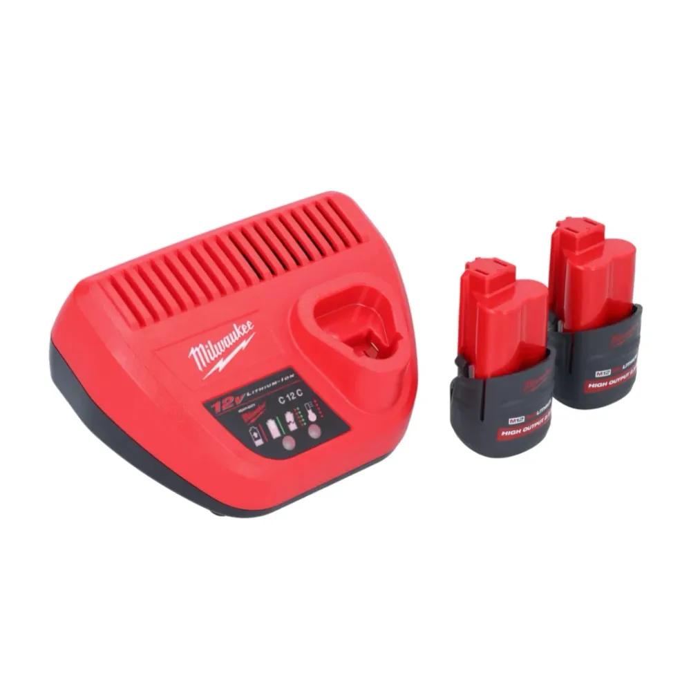 Milwaukee M12 BBL-252 akumulatorowa dmuchawa 12 V + 2x akumulator 2,5 Ah + ładowarka