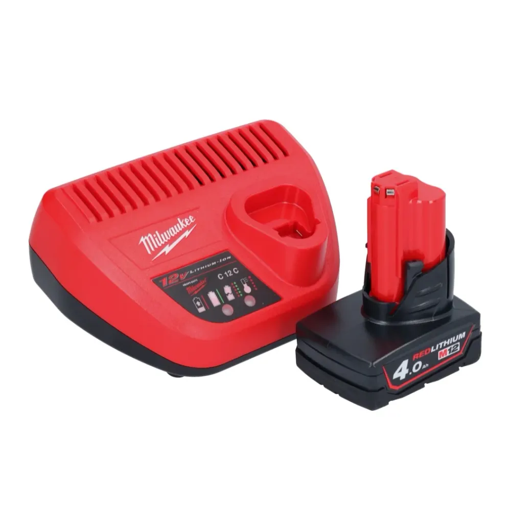 Milwaukee M12 BBL-401 akumulatorowa dmuchawa 12 V + 1x akumulator 4,0 Ah + ładowarka