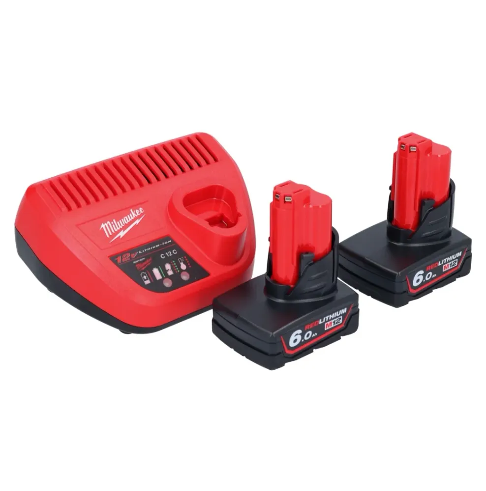 Milwaukee M12 BBL-602 akumulatorowa dmuchawa 12 V + 2x akumulator 6,0 Ah + ładowarka