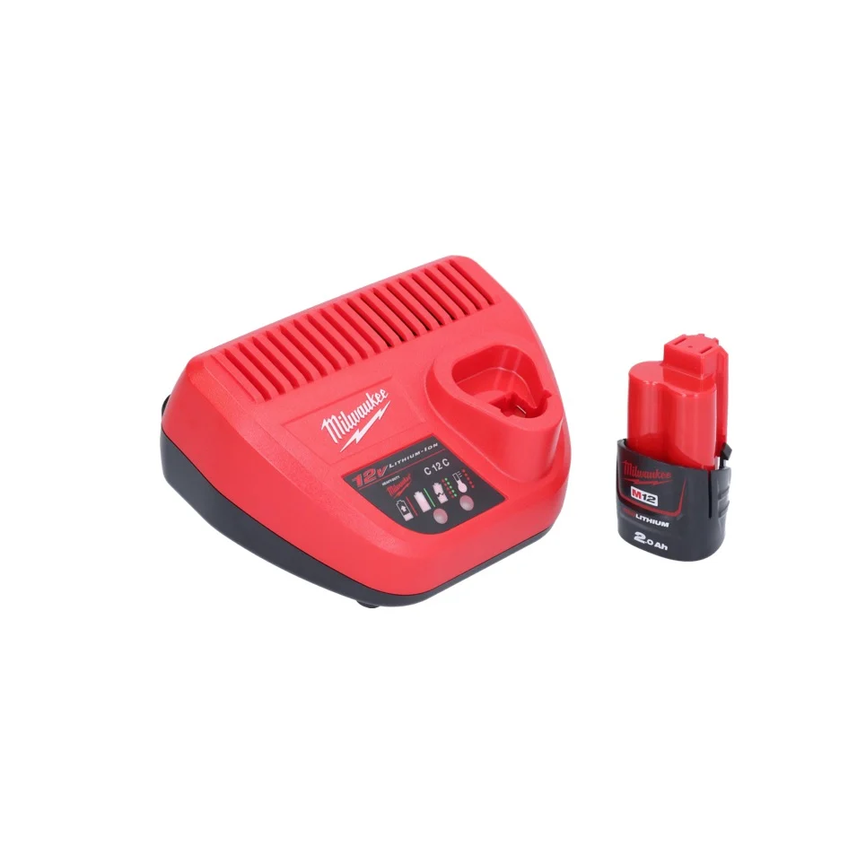 Milwaukee M12 BCST-201 wkrętarka akumulatorowa 12 V 19 x 25,4 mm + 1x akumulator 2,0 Ah + ładowarka