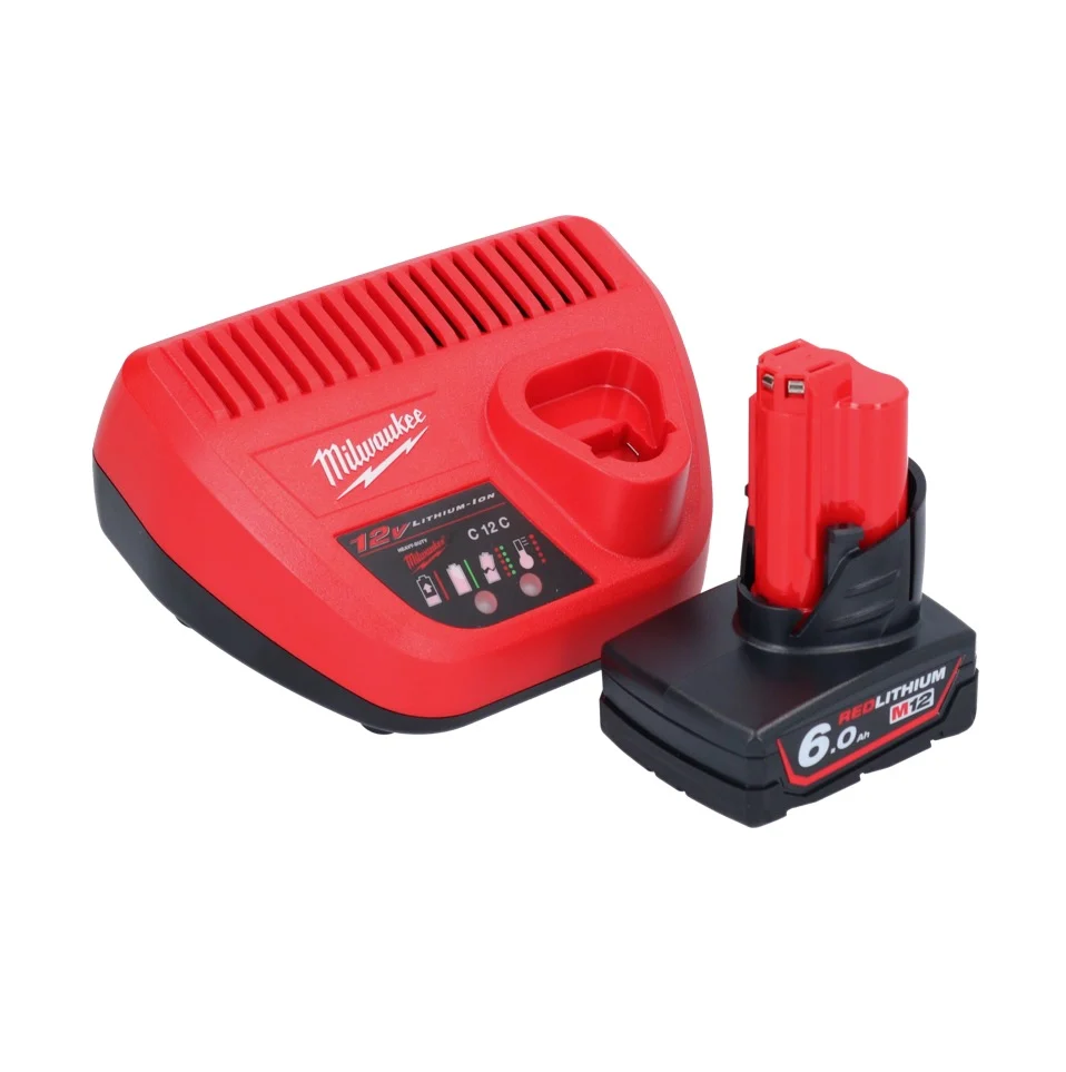 Milwaukee M12 BCST-601 wkrętarka akumulatorowa 12 V 19 x 25,4 mm + 1x akumulator 6,0 Ah + ładowarka