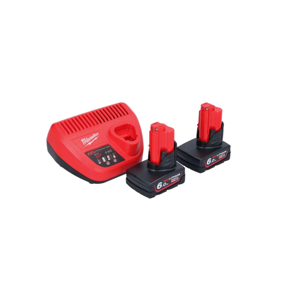 Milwaukee M12 BCST-602 wkrętarka akumulatorowa 12 V 19 x 25,4 mm + 2x akumulator 6,0 Ah + ładowarka