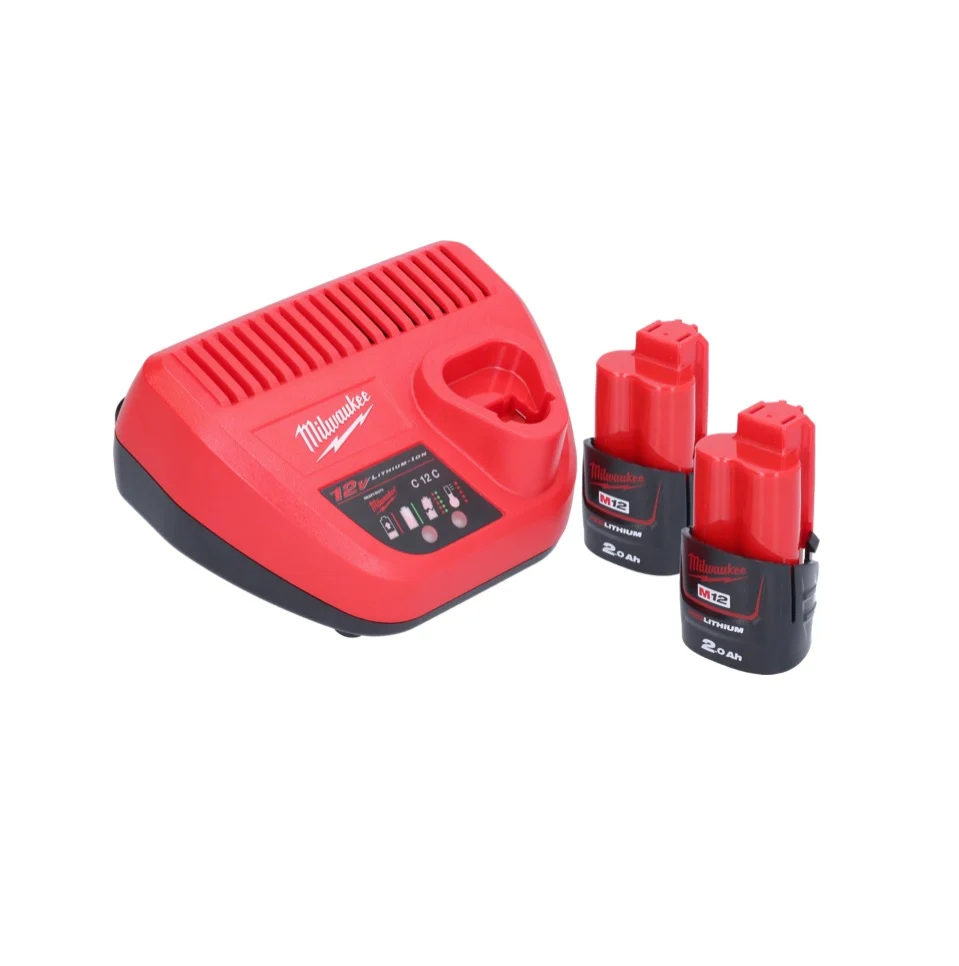 Milwaukee M12 BDC8-202C akumulatorowa wyciorarka do rur 12 V + 2x akumulator 2,0 Ah + ładowarka + spirala + wiadro