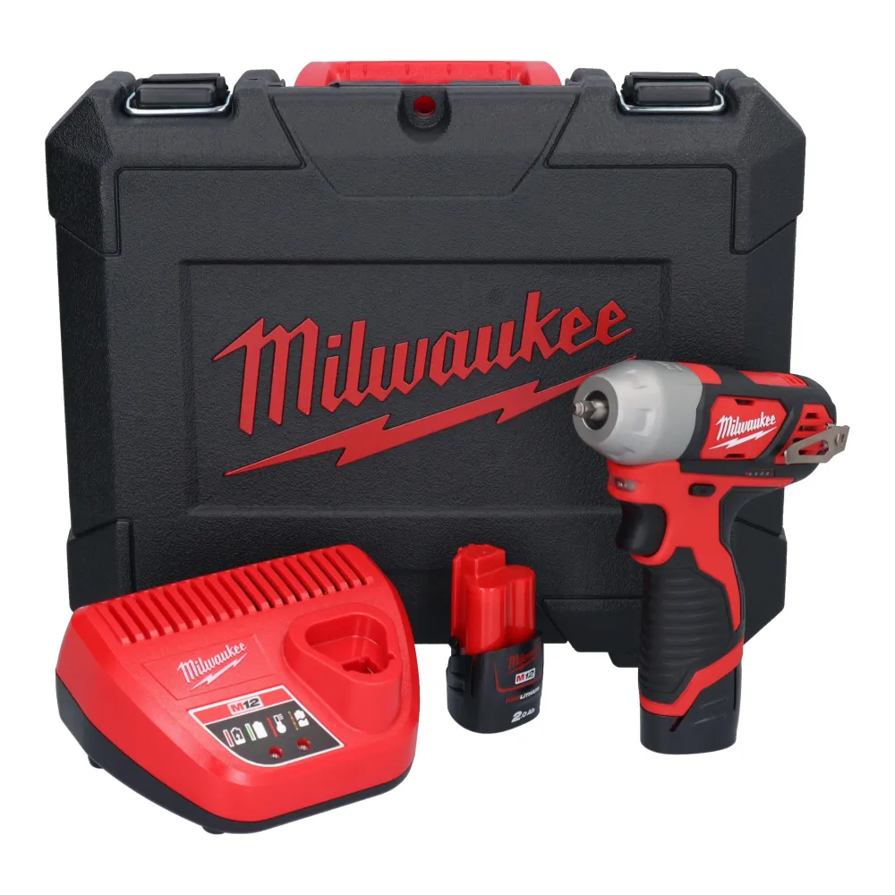 Milwaukee M12 BIW14-202C akumulatorowy klucz udarowy 12 V 50 Nm 1/4" ( 4933443897 ) + 2x akumulator 2,0 Ah + ładowarka + w...