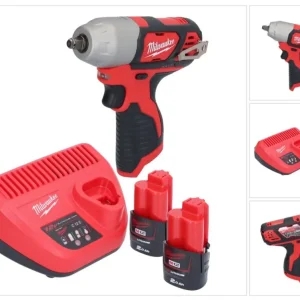 Milwaukee M12 BIW38-202 Akumulatorowy klucz udarowy 12 V 135 Nm 3/8˝ + 2x akumulator 2,0 Ah + ładowarka