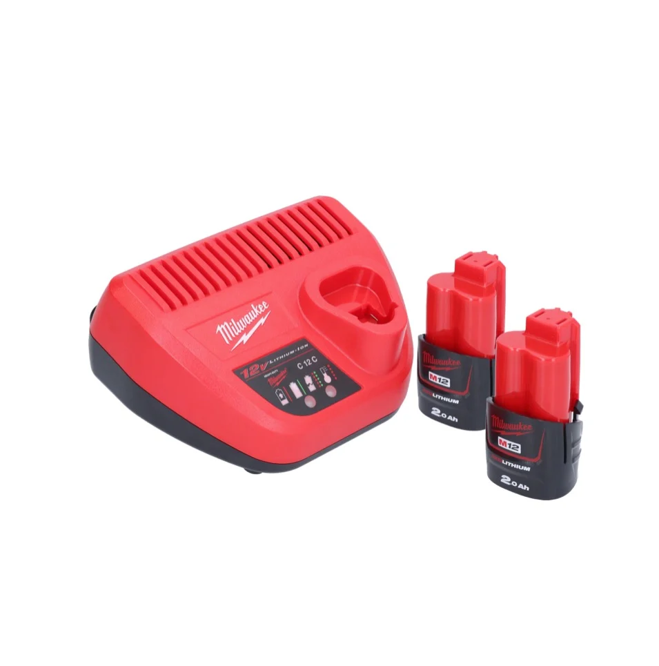 Milwaukee M12 BIW38-202 Akumulatorowy klucz udarowy 12 V 135 Nm 3/8˝ + 2x akumulator 2,0 Ah + ładowarka