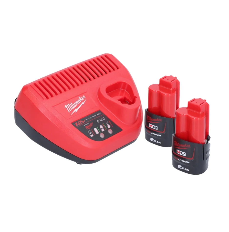 Milwaukee M12 BIW38-202C akumulatorowy klucz udarowy 12 V 135 Nm 3/8˝ ( 4933443899 ) + 2x akumulator 2,0 Ah + ładowarka +...