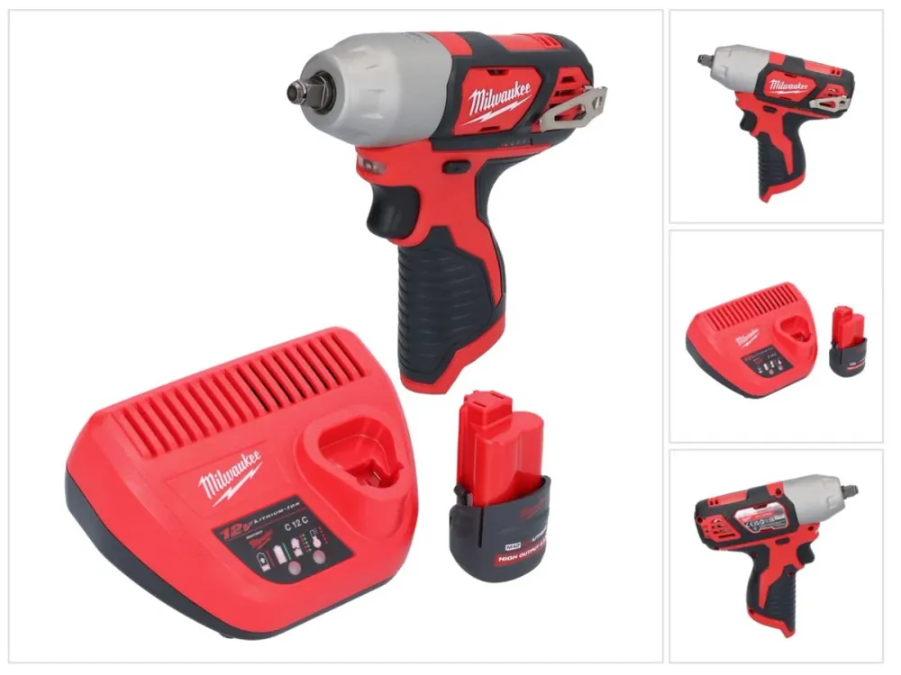 Milwaukee M12 BIW38-251 akumulatorowy klucz udarowy 12 V 135 Nm 3/8" + 1x akumulator 2,5 Ah + ładowarka