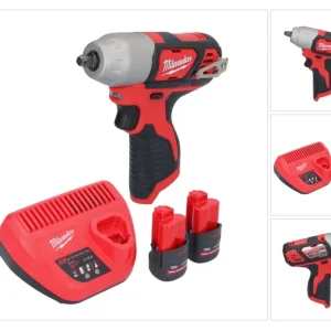 Milwaukee M12 BIW38-252 akumulatorowy klucz udarowy 12 V 135 Nm 3/8" + 2x akumulator 2,5 Ah + ładowarka