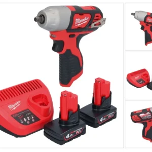 Milwaukee M12 BIW38-402 Akumulatorowy klucz udarowy 12 V 135 Nm 3/8˝ + 2x akumulator 4,0 Ah + ładowarka