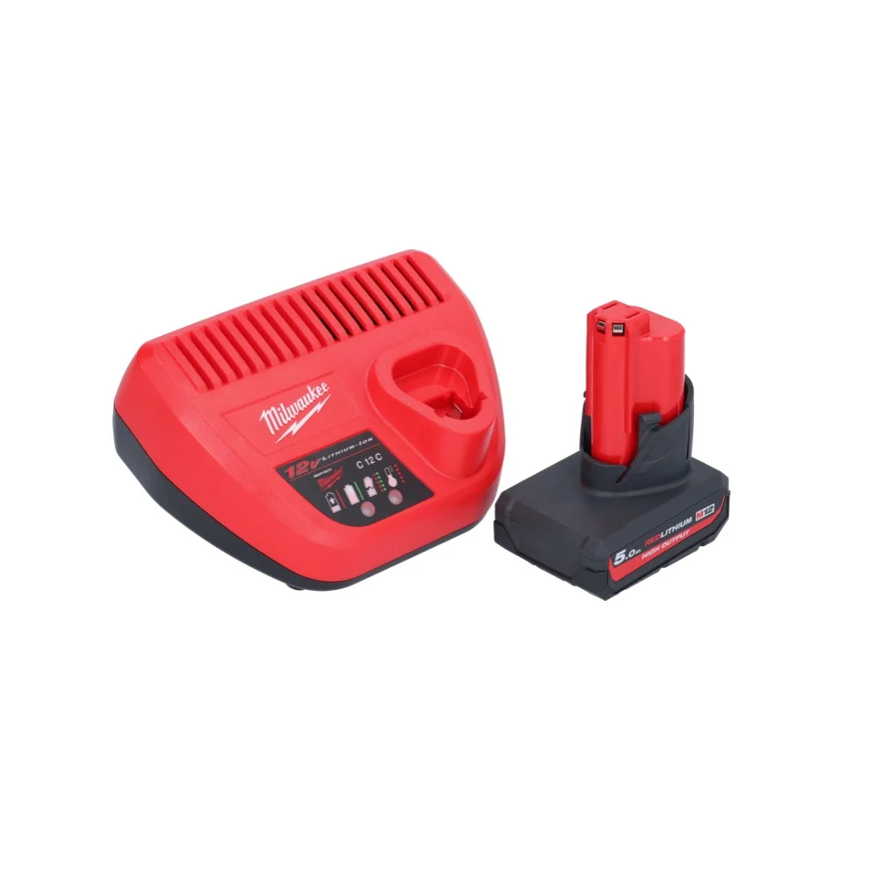 Milwaukee M12 BIW38-501 akumulatorowy klucz udarowy 12 V 135 Nm 3/8" + 1x akumulator 5,0 Ah + ładowarka