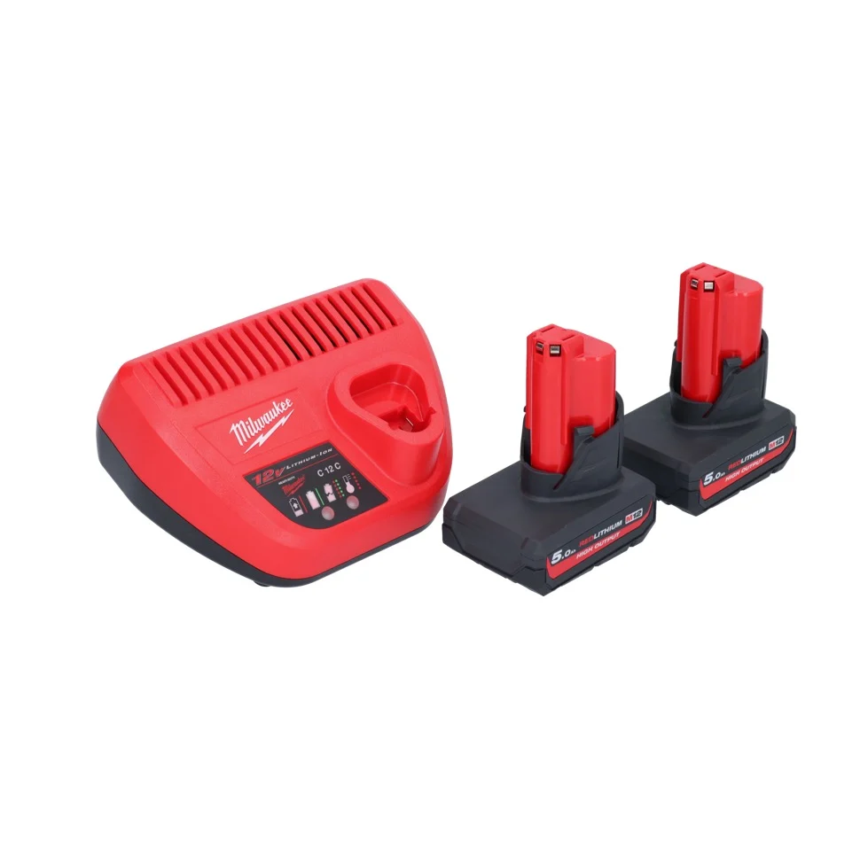 Milwaukee M12 BIW38-502 Akumulatorowy klucz udarowy 12 V 135 Nm 3/8" + 2x akumulator 5,0 Ah + ładowarka