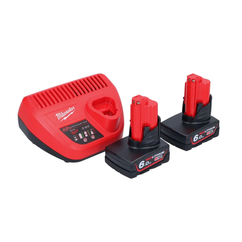 Milwaukee M12 BIW38-602 Akumulatorowy klucz udarowy 12 V 135 Nm 3/8˝ + 2x akumulator 6,0 Ah + ładowarka