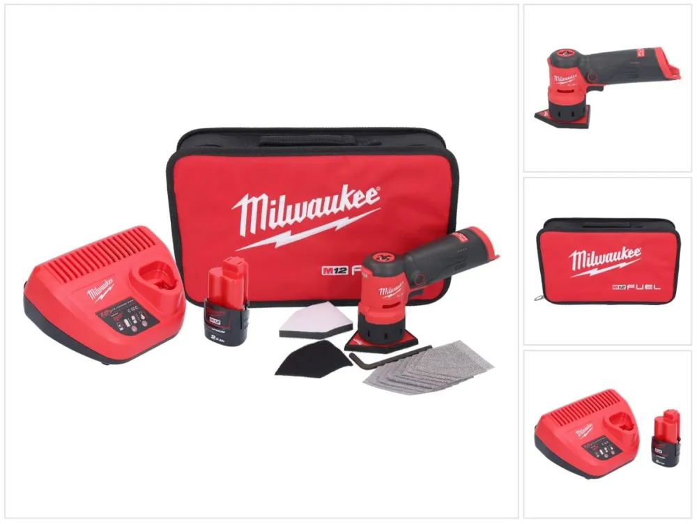 Milwaukee M12 FDSS-201B akumulatorowa szlifierka punktowa 12 V 88,8 x 63,5 mm + 1x akumulator 2,0 Ah + ładowarka