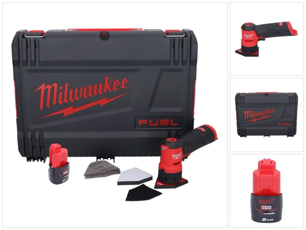 Milwaukee M12 FDSS-201X akumulatorowa szlifierka punktowa 12 V 88,8 x 63,5 mm bezszczotkowa + 1x akumulator 2,0 Ah + skrzy...