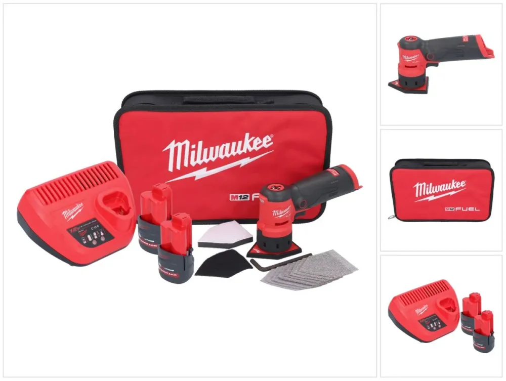 Milwaukee M12 FDSS-252B akumulatorowa szlifierka punktowa 12 V 88,8 x 63,5 mm + 2x akumulator 2,5 Ah + ładowarka