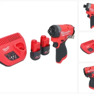 Milwaukee M12 FID2-252 akumulatorowy klucz udarowy 12 V 170 Nm 1/4" bezszczotkowy + 2x akumulator 2,5 Ah + ładowarka