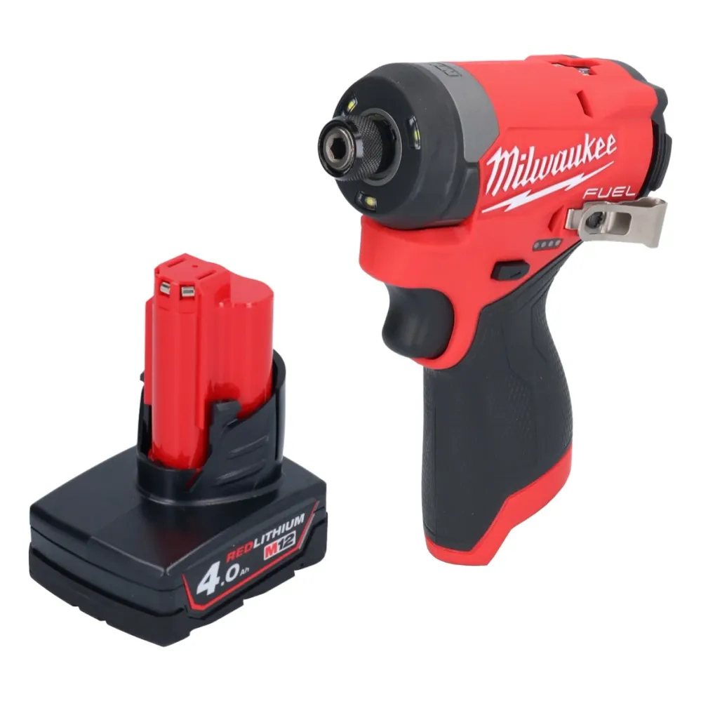 Milwaukee M12 FID2-401 akumulatorowy klucz udarowy 12 V 170 Nm 1/4" bezszczotkowy + 1x akumulator 4,0 Ah - bez ładowarki
