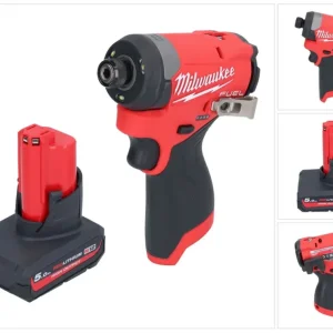 Milwaukee M12 FID2-501 akumulatorowy klucz udarowy 12 V 170 Nm 1/4" bezszczotkowy + 1x akumulator 5,0 Ah - bez ładowarki
