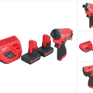 Milwaukee M12 FID2-502 akumulatorowy klucz udarowy 12 V 170 Nm 1/4" bezszczotkowy + 2x akumulator 5,0 Ah + ładowarka