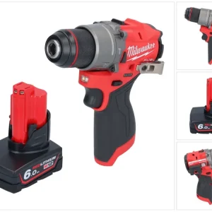 Milwaukee M12 FPD2-601 akumulatorowa wiertarko-wkrętarka udarowa 12 V 45 Nm bezszczotkowa + 1x akumulator 6,0 Ah - bez ład...