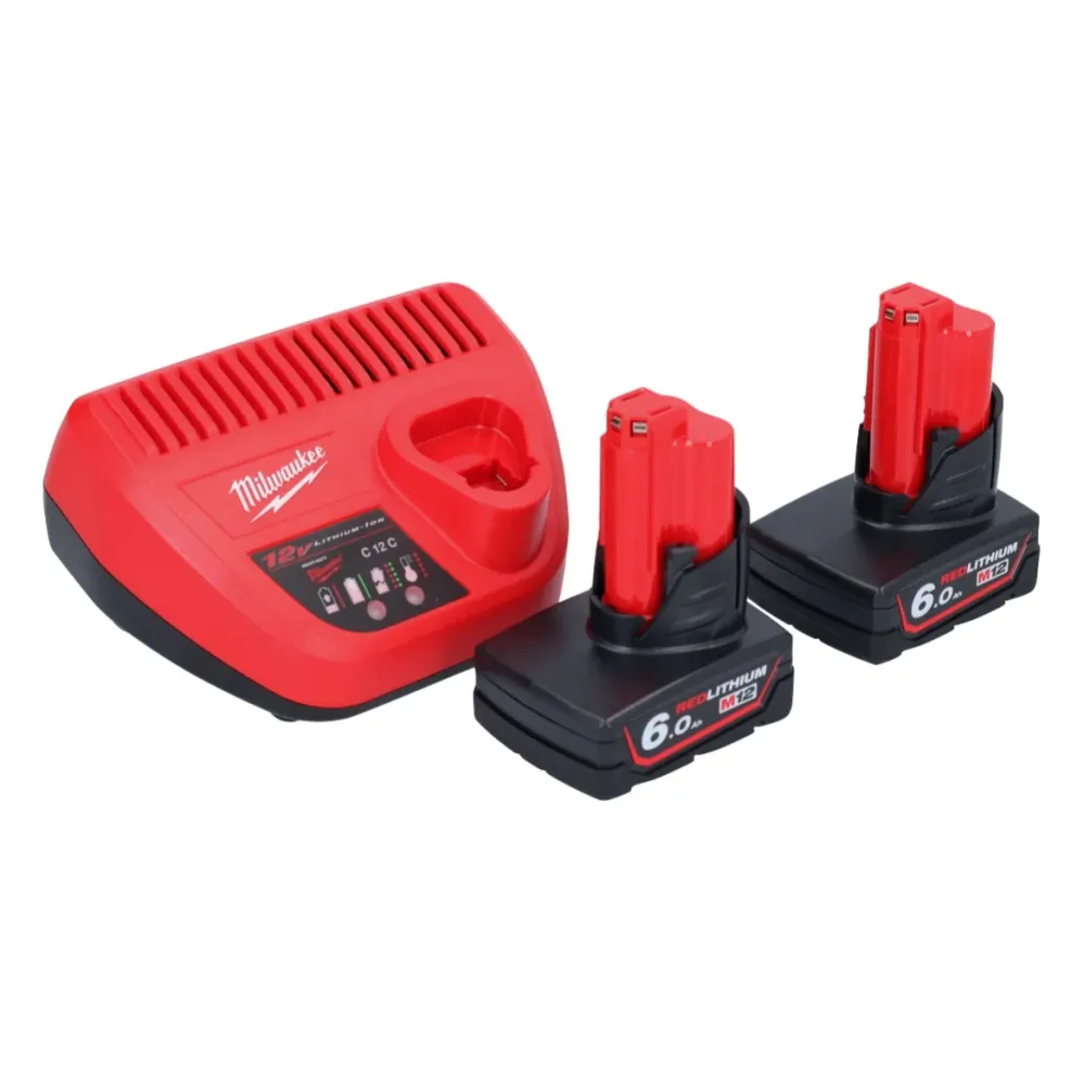 Milwaukee M12 FRAIWF12-602 akumulatorowy klucz udarowy 12 V 1/2" 270 Nm bezszczotkowy + 2x akumulator 6,0 Ah + ładowarka