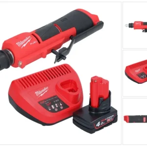 Milwaukee M12 FTB-401 akumulatorowa frezarka do opon 12 V 7/16" Hex bezszczotkowa + 1x akumulator 4,0 Ah + ładowarka