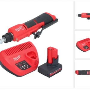 Milwaukee M12 FTB-501 akumulatorowa frezarka do opon 12 V 7/16" Hex bezszczotkowa + 1x akumulator 5,0 Ah + ładowarka