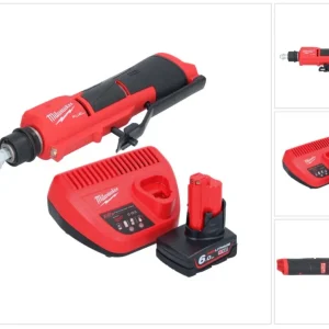 Milwaukee M12 FTB-601 akumulatorowa frezarka do opon 12 V 7/16" Hex bezszczotkowa +1x akumulator 6,0 Ah + ładowarka