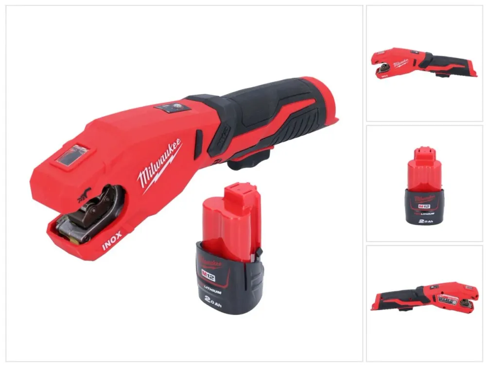Milwaukee M12 PCSS-201 akumulatorowy obcinak do rur ze stali nierdzewnej 12 V 12 - 28 mm + 1x akumulator 2,0 Ah - bez łado...