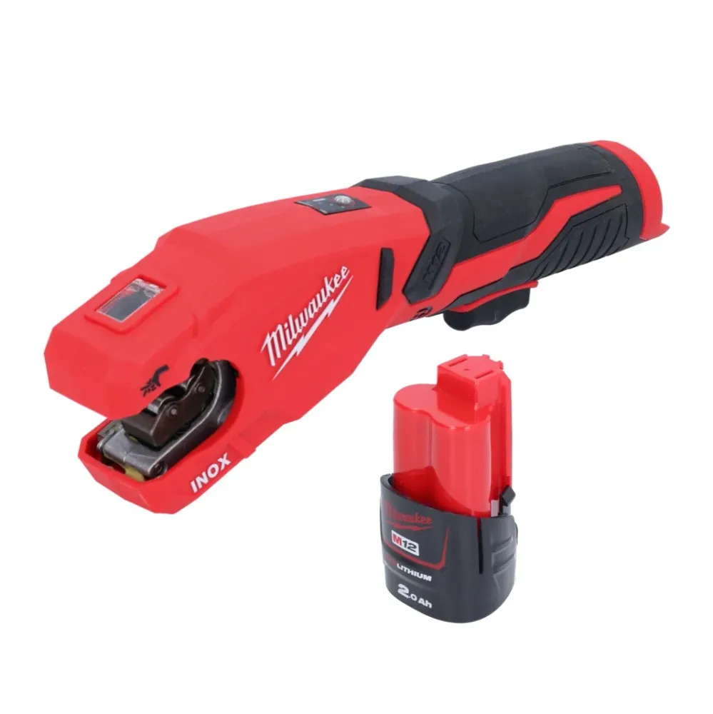 Milwaukee M12 PCSS-201 akumulatorowy obcinak do rur ze stali nierdzewnej 12 V 12 - 28 mm + 1x akumulator 2,0 Ah - bez łado...